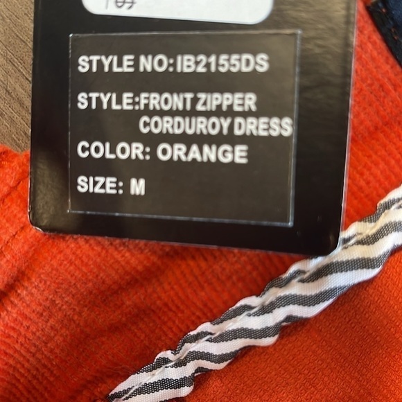 NWT BLACK LABEL ORANGE CORDUROY DRESS - Picture 4 of 7